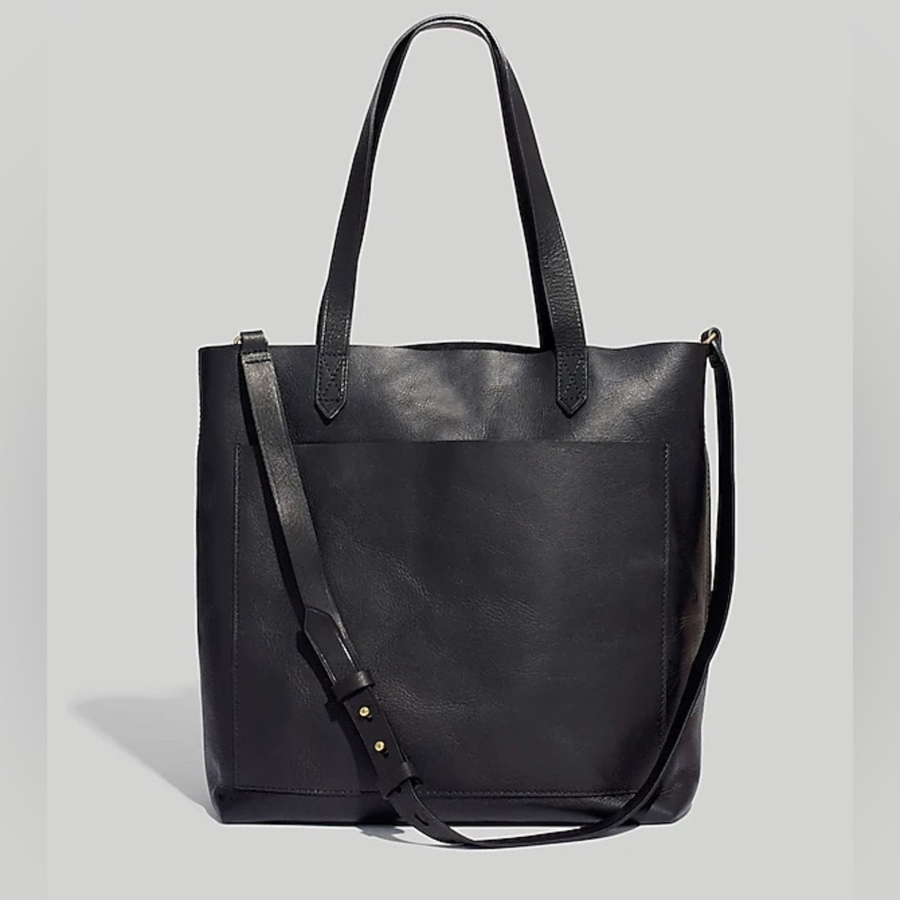 Madewell Medium Transport Tote Black Leather